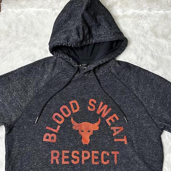 Under Armour Project Rock Gray S/S Hoodie Men’s M Graphic - Picture 3 of 7